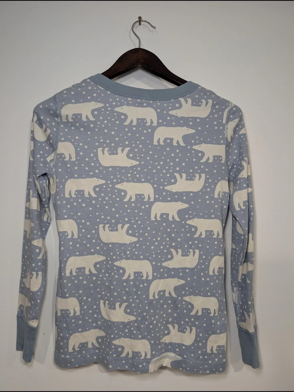 Hanna Andersson MD Organic Cotton Light Blue White Polar Bear Pajama Set